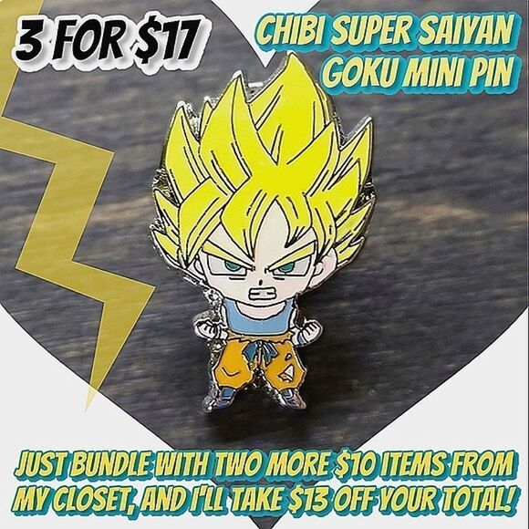 Official GEE Super Saiyan Goku mini pin - Picture 1 of 5